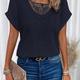 Women’s Embroidered Ruffle V Neck Top