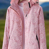 Women’s Leaf Print Lightweight Windbreaker Jacket