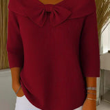 Tivella™ | Sweater with Bow and Round Neckline