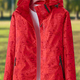 Women’s Leaf Print Lightweight Windbreaker Jacket