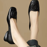 Mary | Erin Leather Square-Toe Flats