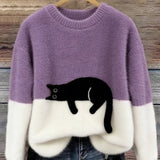 Caitlin | Casual Cat Graphic Sweater