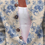 Women's Lovely Floral Art Print | Buttoned Cardigan Sweater