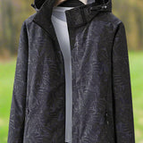 Women’s Leaf Print Lightweight Windbreaker Jacket