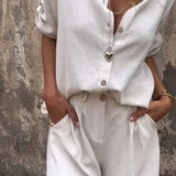 Melda | Breezy Buttoned Set