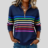 Diane | Colourful Striped Quarter-Zip Pullover