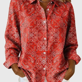 Katarina™ | Paisley Print Button-Up Blouse