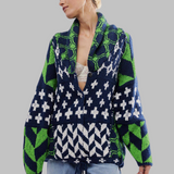 Women’s Vintage Oversized Button-Down Cardigan