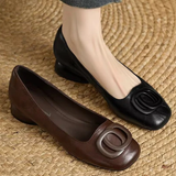Mary | Erin Leather Square-Toe Flats