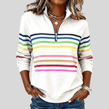 Diane | Colourful Striped Quarter-Zip Pullover