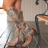 Rufa | Studded Western Knee-High Boots