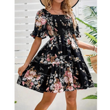 ISOLDE™ – Vintage Floral Flounce Sleeve Summer Dress