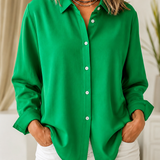 Marguerite™ | Classic Solid Button Front Blouse