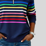 Diane | Colourful Striped Quarter-Zip Pullover