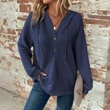 SIONI™ - Casual Long Sleeve V-Neck Hoodie Sweatshirt