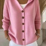 Darienne™ | Hooded Button-Up Knit Cardigan