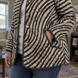 Elaine | Retro Hand-Drawn Circle Design Quilted Jacket