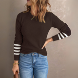 TRANI™ - Casual Striped Long Sleeve Round Neck Sweater