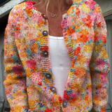 Floral Print Buttoned Casual Cardigan | Sweater