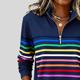 Diane | Colourful Striped Quarter-Zip Pullover