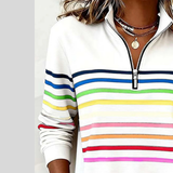 Diane | Colourful Striped Quarter-Zip Pullover