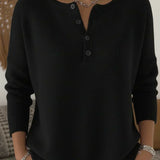 Helena™ | Henley Button-Up Knit Sweater