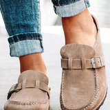 Valencia | Suede Buckle Comfort Clogs