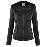 Women’s Hooded Zip Up Biker Jacket