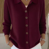 Josephine™ | Button-Front Collared Cardigan