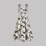 DAHLIANA™ - Elegant Summer Floral Tie-Shoulder Sundress