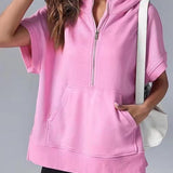 HISPER™ - Relaxed Oversized Half-Zip Summer Hoodie