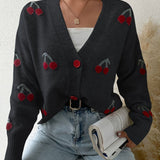 RAINA™ - Chic Button Front Long Sleeve Cardigan