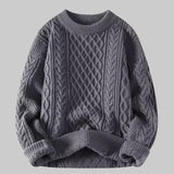 VIOLETA™ - Cozy Long Sleeve Round Neck Textured Sweater