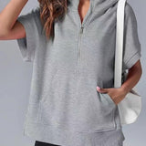 HISPER™ - Relaxed Oversized Half-Zip Summer Hoodie