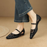Quenby | Pointed Lattice-Cut Mary Jane Flat
