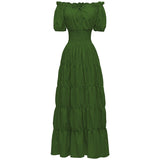 AIZA™ – Classic Corset Long Retro Maxi Dress