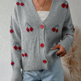 RAINA™ - Chic Button Front Long Sleeve Cardigan