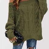 LENNY™ - Chic Off Shoulder Long Sleeve Sweater