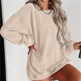 ADELE™ - Casual Drop Shoulder Pullover Sweatshirt