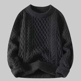 VIOLETA™ - Cozy Long Sleeve Round Neck Textured Sweater