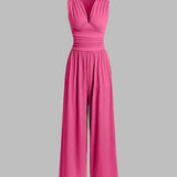Charity | Elegant Sleeveless Wide-Leg Jumpsuit