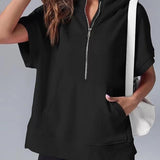 HISPER™ - Relaxed Oversized Half-Zip Summer Hoodie