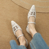 Quenby | Pointed Lattice-Cut Mary Jane Flat