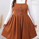 NADELEINE™ - Casual Plus Size Pleated A-Line Sleeveless Mini Dress