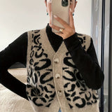 JADE™ - Cozy Leopard Print Sweater Vest for All Seasons