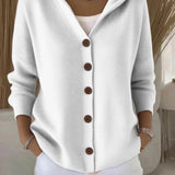 Darienne™ | Hooded Button-Up Knit Cardigan