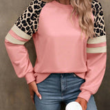 DARLA™ - Casual Leopard Long Sleeve Tunic Top