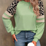 DARLA™ - Casual Leopard Long Sleeve Tunic Top