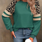 DARLA™ - Casual Leopard Long Sleeve Tunic Top