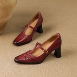 Tyla Genuine Leather Heels